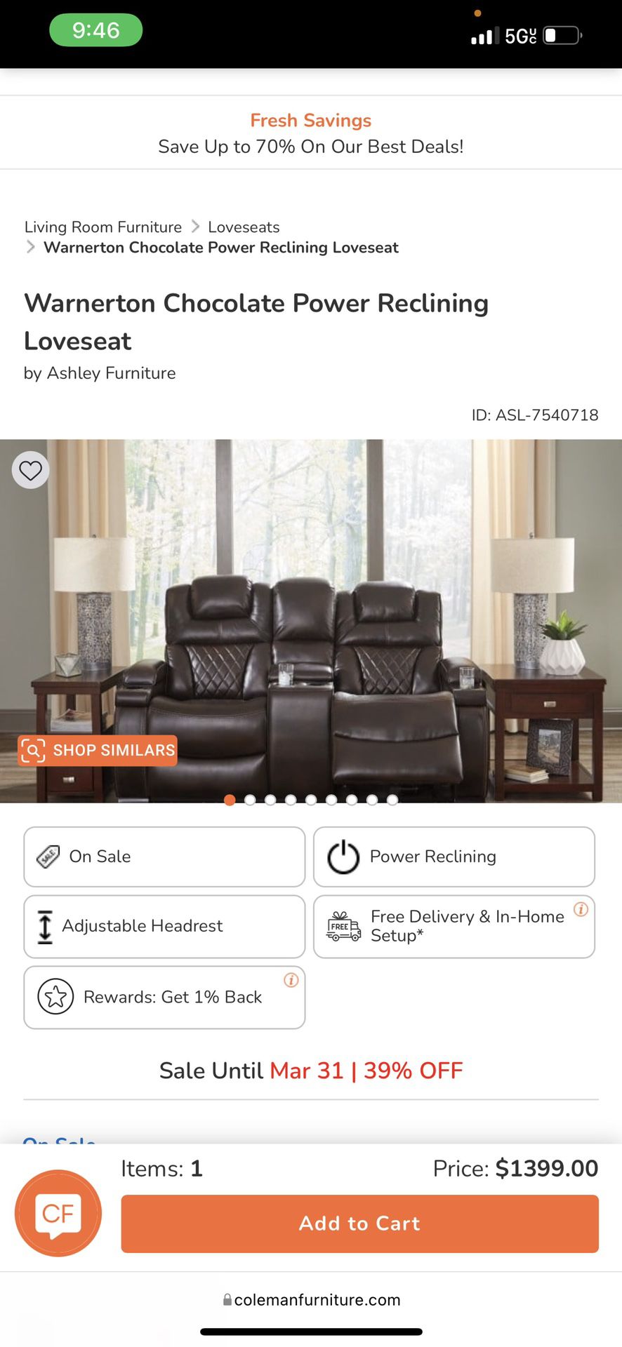 Ashley Power Reclining Couch And Chair Leather