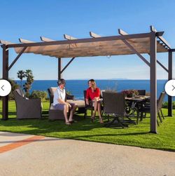 Brand New! 12x20ft Paragon Modena Aluminum Pergola from Costco - Brown