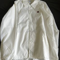 NEW Champion Men's Coaches Jacket West Breaker Edition, White, X-Large