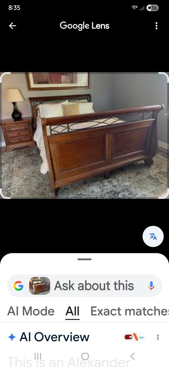 King Sleigh Bed Frame And Mirror By Alexander Julian