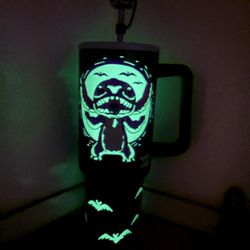Disney Stitch Glow In The Dark Halloween Spooky Scary Tumbler  40z