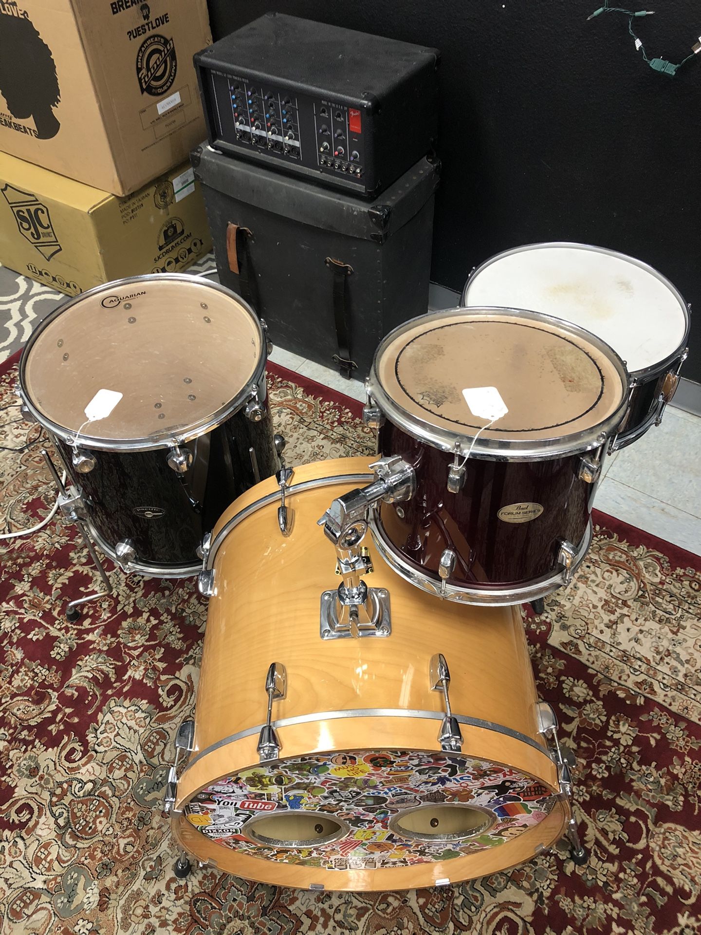 Drum set 4pc mixed set Pearl, Yamaha, Gretsch, PDP