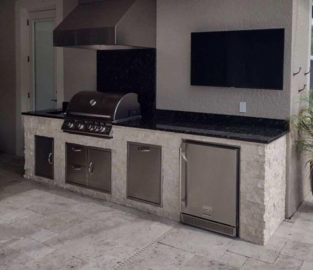 Double Trash Outdoor Kitchen