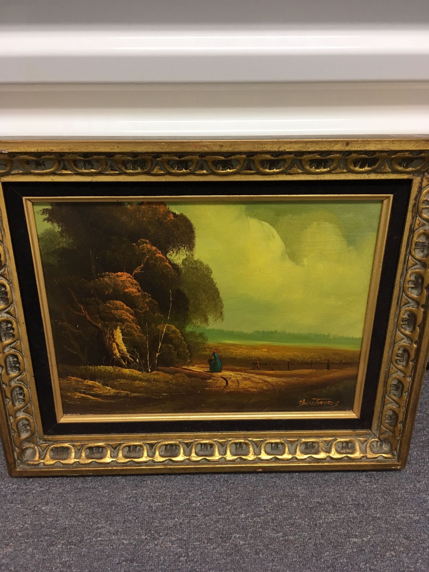 Mario Tavares Antique oil painting signed