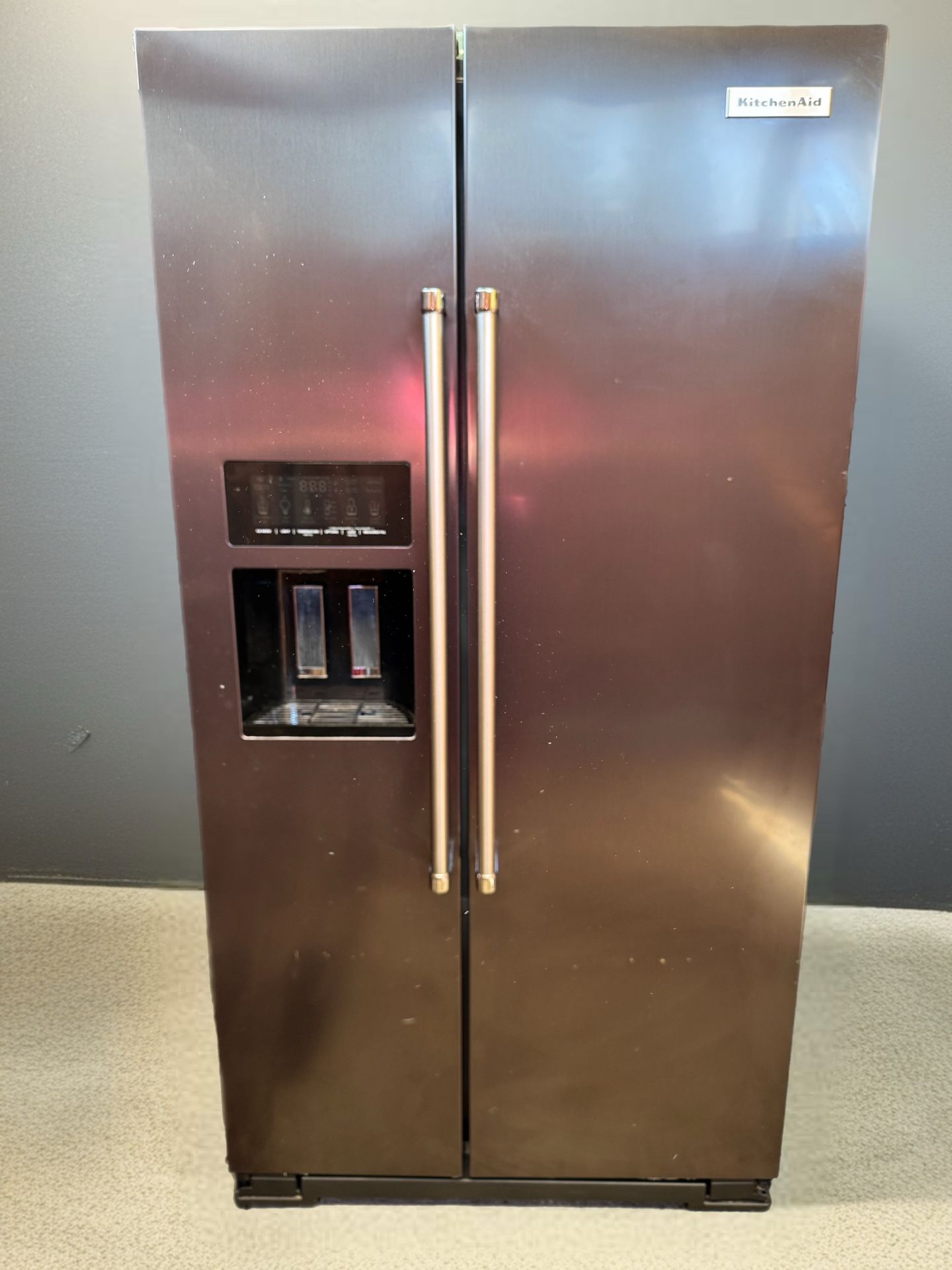 KitchenAid Side By Side Refrigerator- Brushed Charcoal Color Stainless Steel