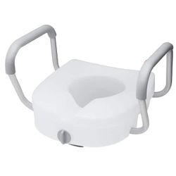 Raised Toilet Seat with Armrests