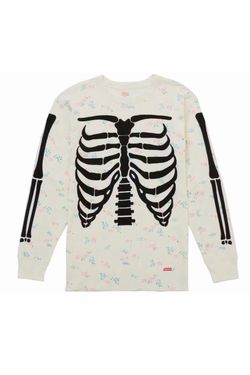 Supreme x Hanes Skeleton Floral Long Sleeve Shirt