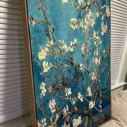 Almond Blossoms” by Vincent van Gogh – Framed Canvas Print 