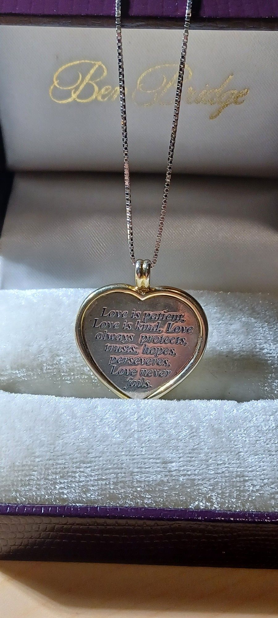 Vintage Gorham Lenox Bible Heart 1st Corinthians 13 ❤️