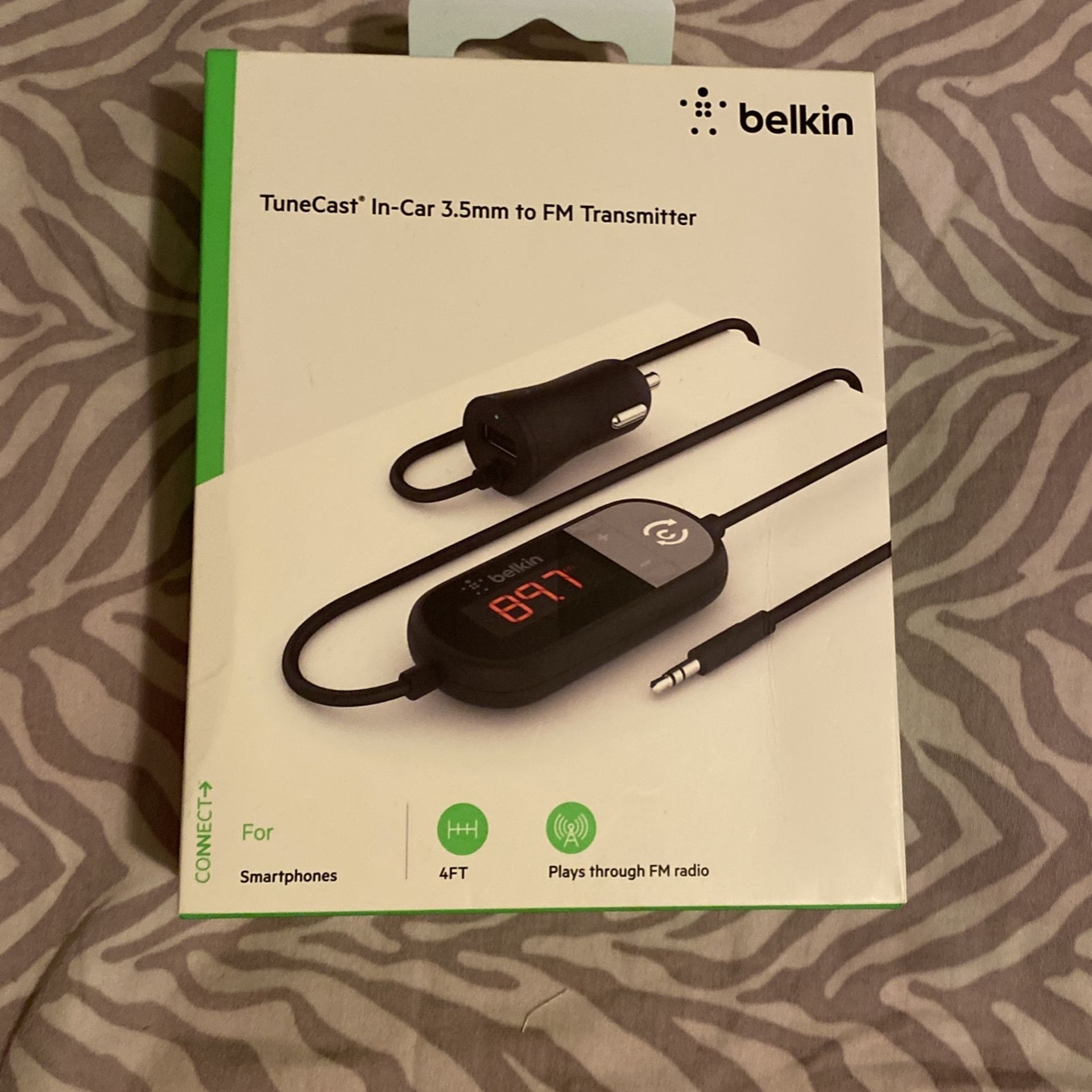 Belkin TuneCast In-Car 3.5mm to FM Transmitter Brand New