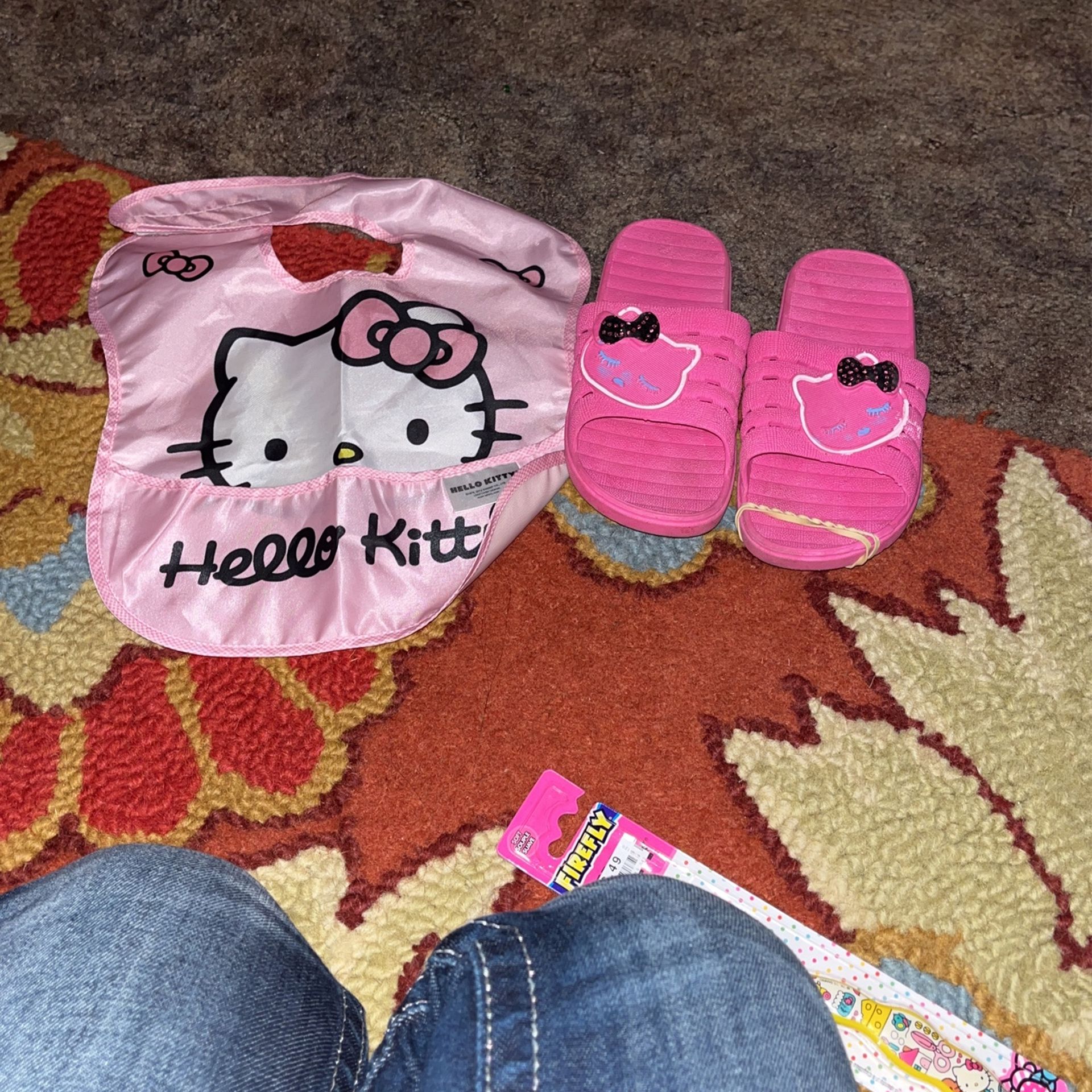 Hello Kitty Baby Bib And Sandles 