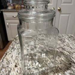 Vintage Apothecary Rectangular Clear Glass Jar