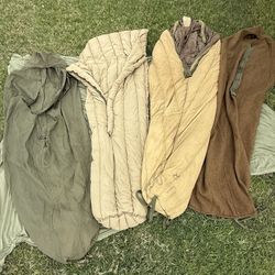 WWII US Army Military Arctic & Mountain Sleeping Bag System 4 pc Set Dated 1944