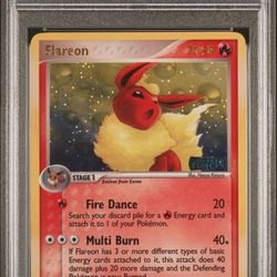 Pokemon Flareon Unseen Forces 5/115 Reverse Holo PSA 8