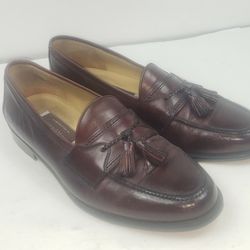 Johnston & Murphy Mens 11.5 M Brown Italian Leather Tassle Loafer Dress Shoes