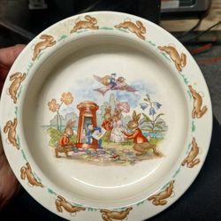 Royal Doulton Bunnykins Child's Bone China Bowl 1936 Postman Post Box Mail