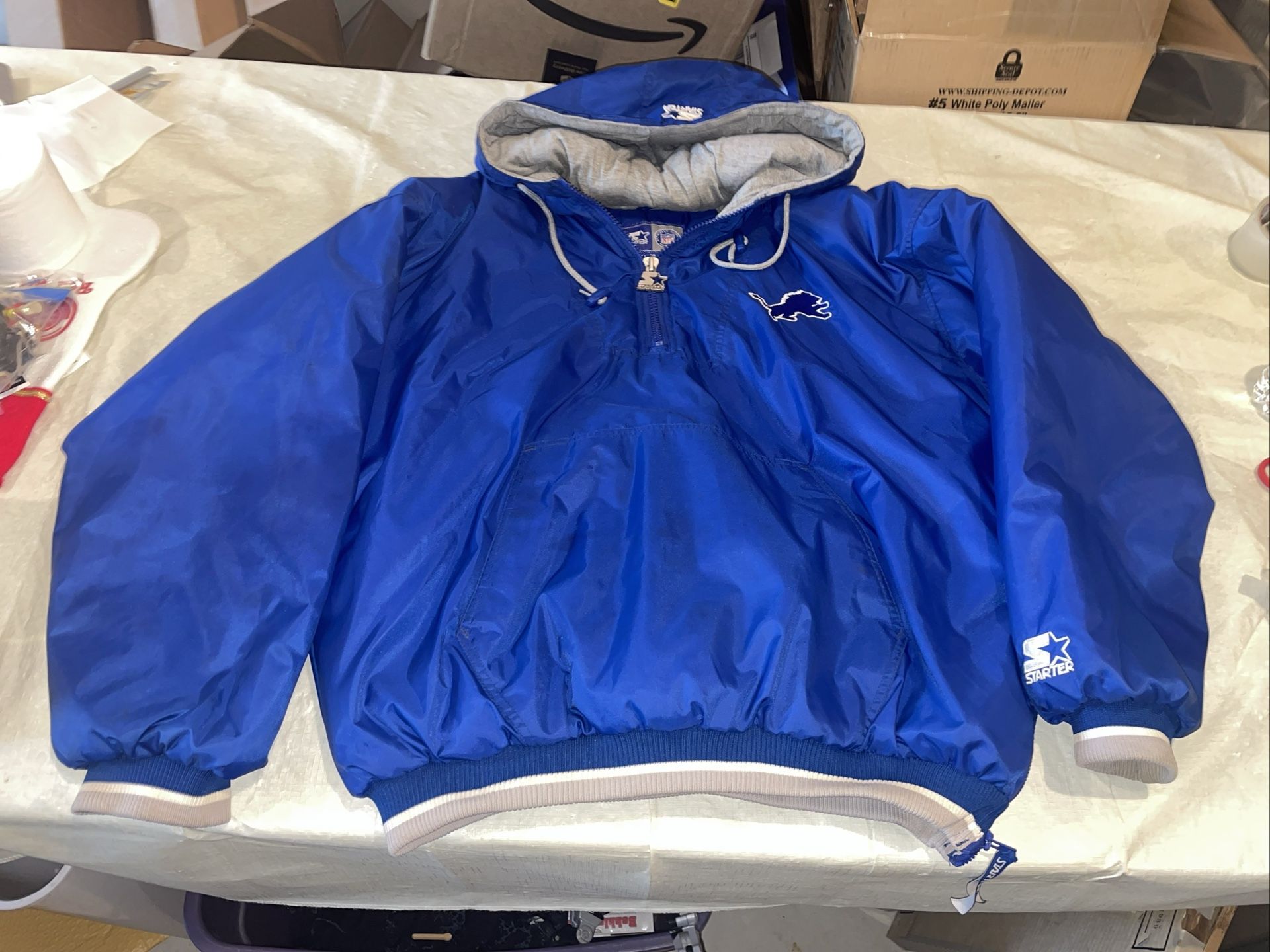 Vintage Detroit Lions Starter NFL Jacket Pullover Half Zip Men’s Xl 90s Clean