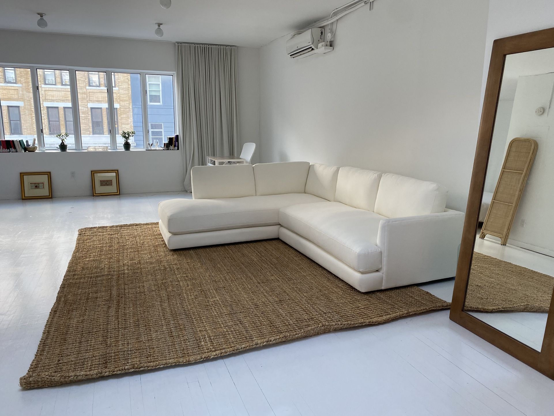 West Elm Sectional Sofa: White Chaise