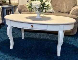 White And Gray Wooden Coffee Table