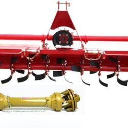 Heavy Duty 75" Rotary Tiller 3 Point Rototiller Tractor Tiller Attachment PTO Tiller Cultivator C Blade 