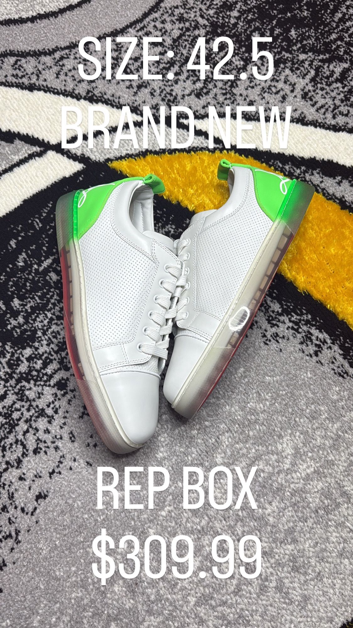 Christian Louboutin Fun Vieira Orlato Flat White Green