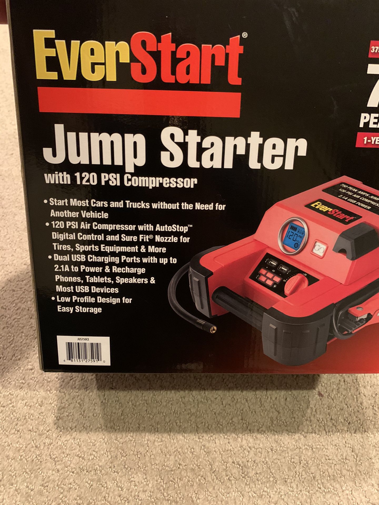 EverStart Jump Starter w/ 120 PSI Digital Compressor