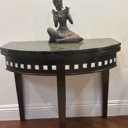 Custom marble top console table (Demi lune)