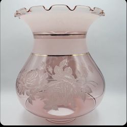 Vintage, pink, depression, glass, large lampshade