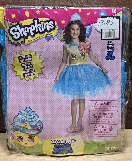 Shopkins Cupcake Queen Costume Kids Princess Dress Halloween Size Small 4/6