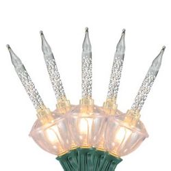 Northlight 7-Count Clear Silver Glitter Retro Christmas Bubble Light Set, 6ft Green Wire