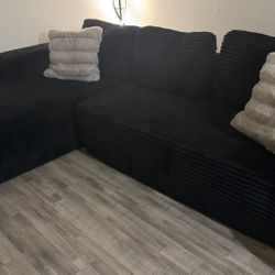 Black L Shaped Cloud Couch