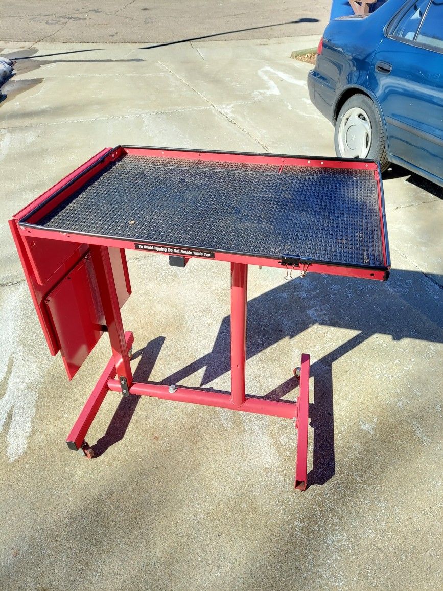 US General - Adjustable Rolling Tool Cart w/ Folding Side Tray