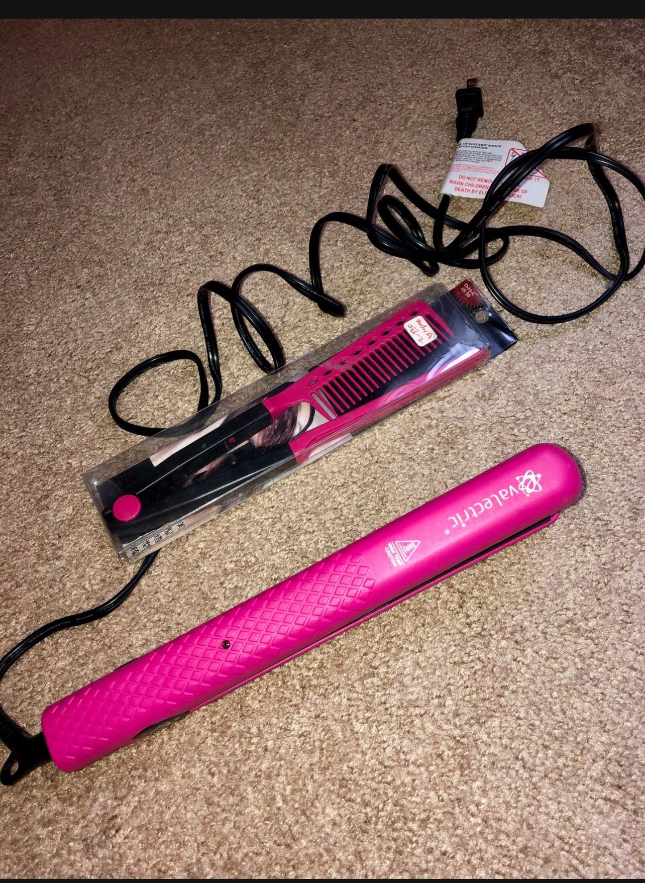Evalectric 100% Ceramic Luxury Hair Flat iron/Hair Straightener -Hot Pink
