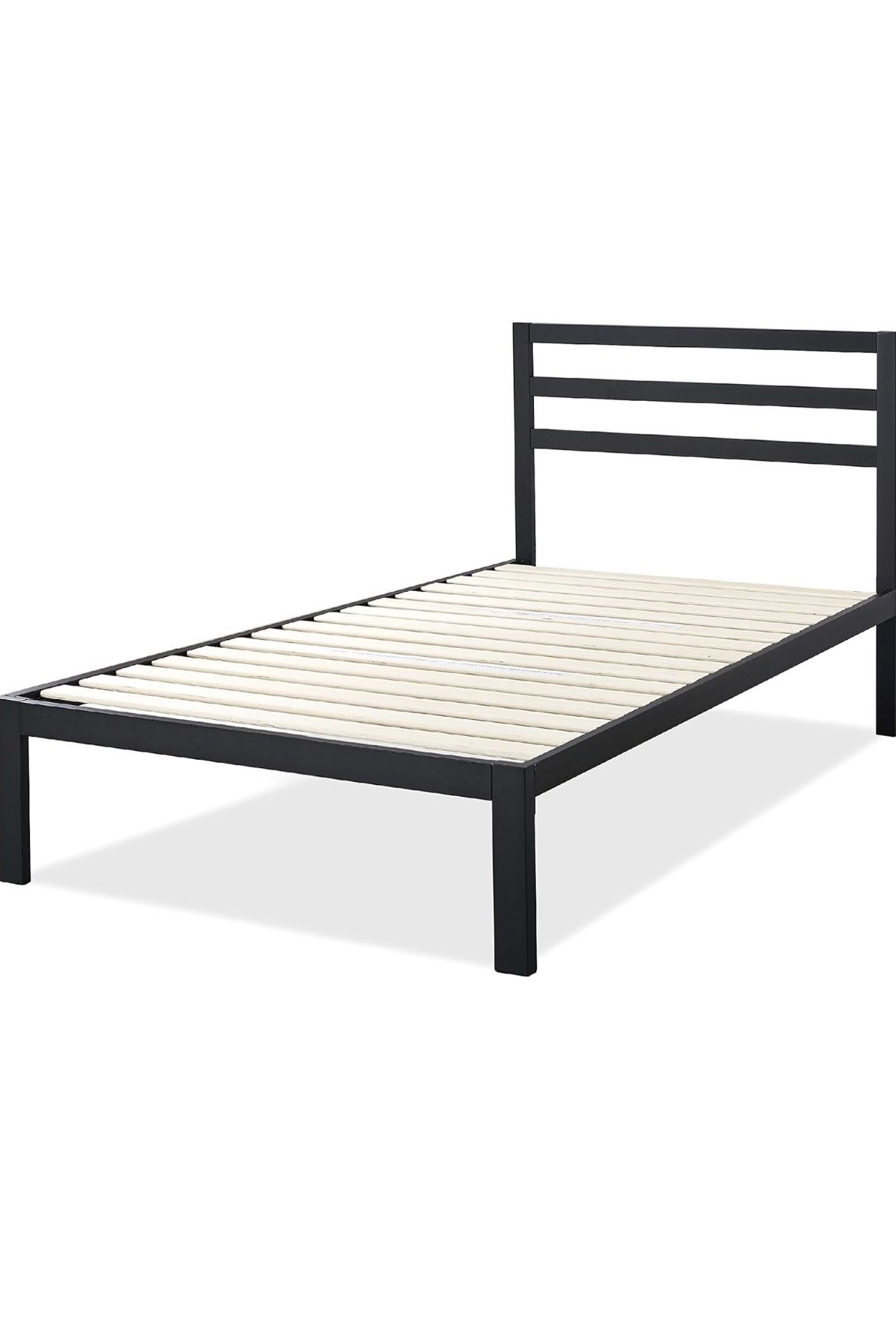 14” TWIN BED FRAME WITH HEADBOARD AND WOOD SLATS👇CROSSROADS 👇