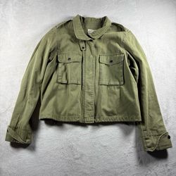 Pistola Army Jacket Women’s M Green Pockets Cargo Utility Coat Zip Button #875