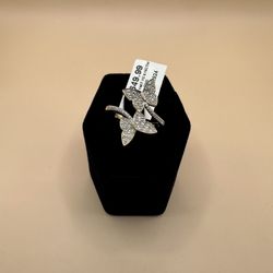14K Diamond Butterfly Ring