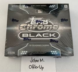 2026 Topps Chrome Black Baseball Hobby Box MLB NEW/SEALED