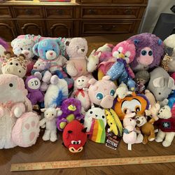 Lot of 38 Stuffed Animals including Several Build a Bears