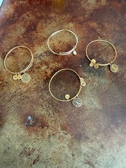 Alex and Ani bracelets.