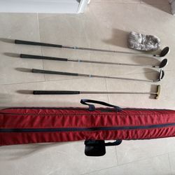 Golf Bag / Club Holder Plus 3 clubs & Putter