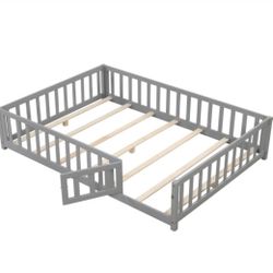 Grey Full Size Floor Bed 