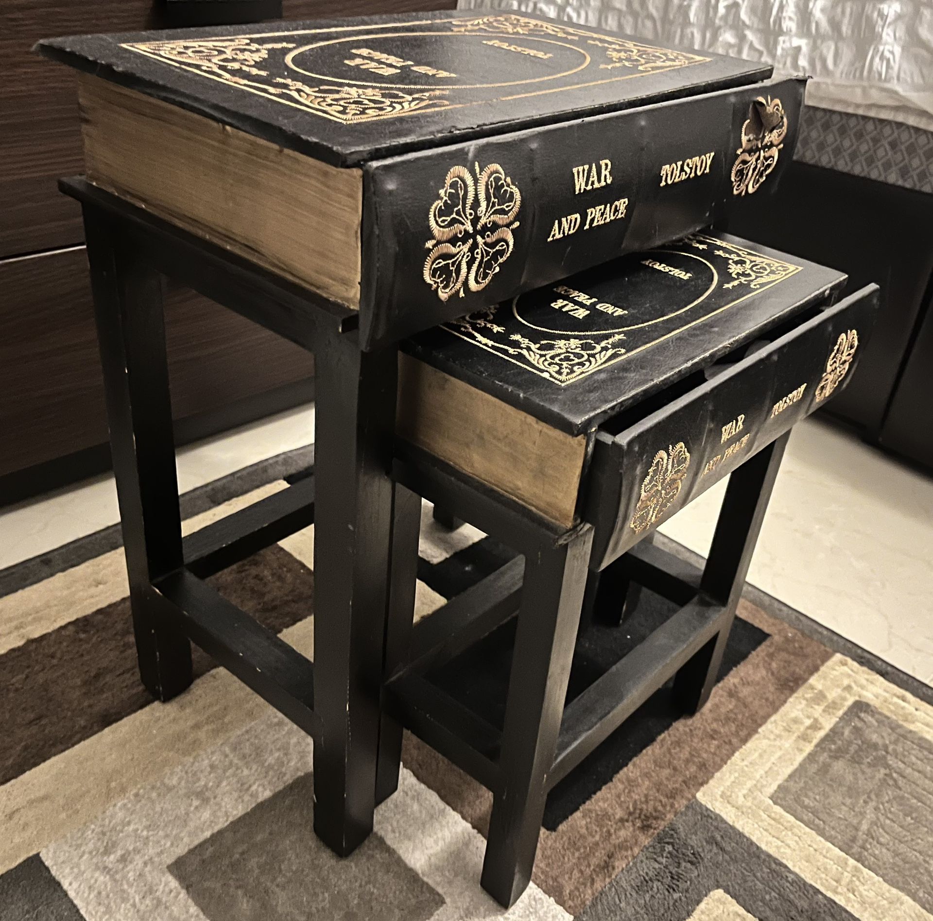 Novelty Tolstoy Book Spine End Table