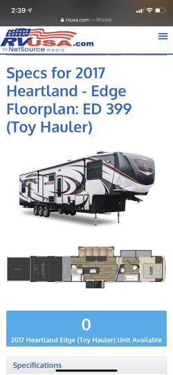 2016 Heartland Edge Toy Hauler