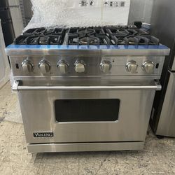 Viking 36” Slide In Gas Range In Stainless Steel Used 