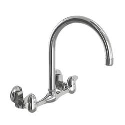 Glacier Bay Builders Double-Handle Wall Mount Standard Kitchen Faucet, Chrome