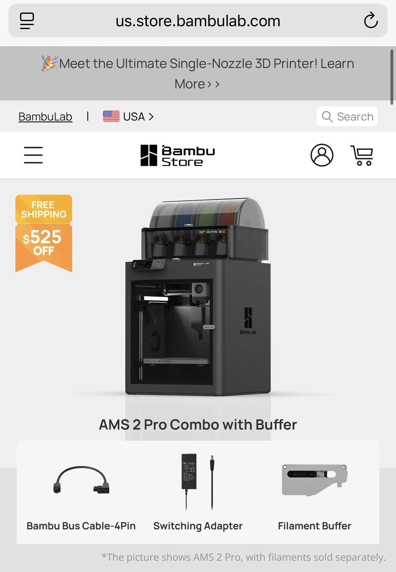 Bambu Lab p1s with AMS Pro 2 Combo