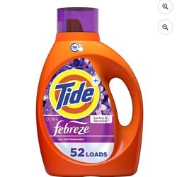 Tide Ultra Febreze Liquid Laundry Detergent , Spring and Renewal Scent, 73 fl oz 52 Loads. New $11.00 