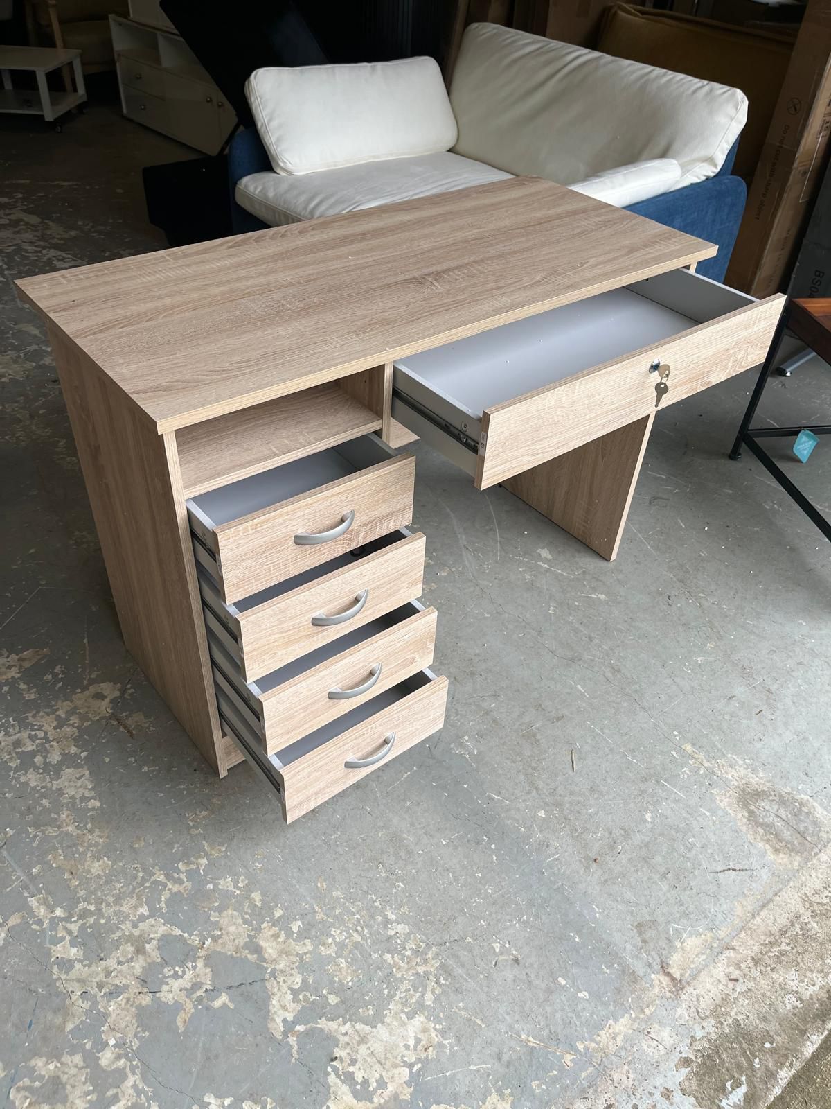 HomeStock Desk with 5 Drawers