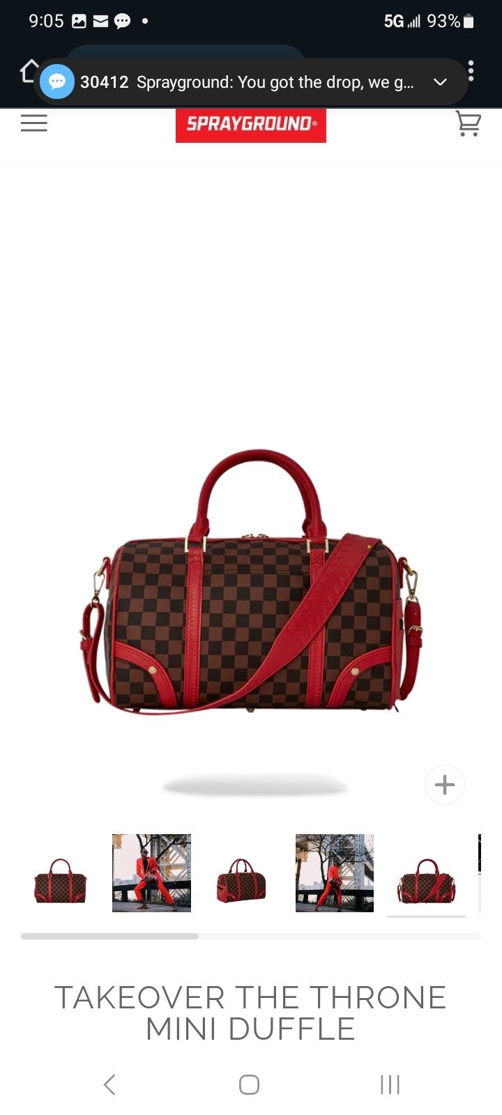 Brand New Sprayground Mini Duffel Takeover The Throne