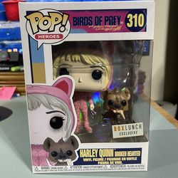 Funko Pop Heroes Birds Of Prey And The Fabulous Emancipation Of One Harley Quinn Broken Hearted DC #310 BoxLunch Exclusve